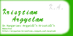 krisztian argyelan business card